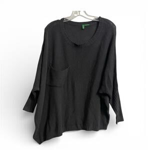 United Colors of Benetton Sweater Size XS Women Gray Asymmetrical Dolman Sleeve